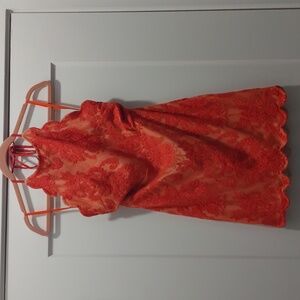 Mini red lace dress